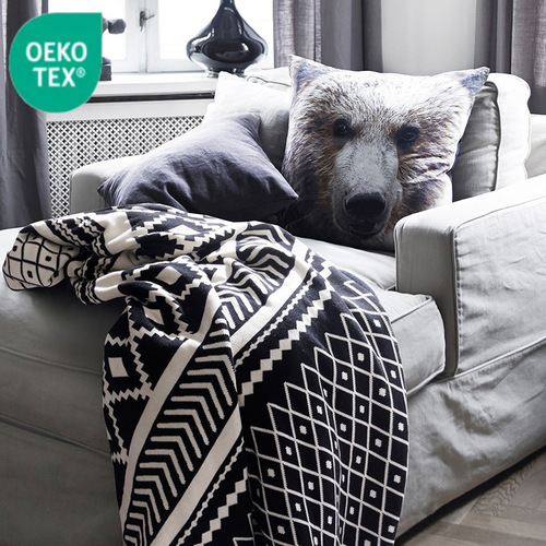 Charlottes New Cotton Nordic Amazon Knitted Line Blanket Sofa Throw Photograph Blanket Excluding Tax