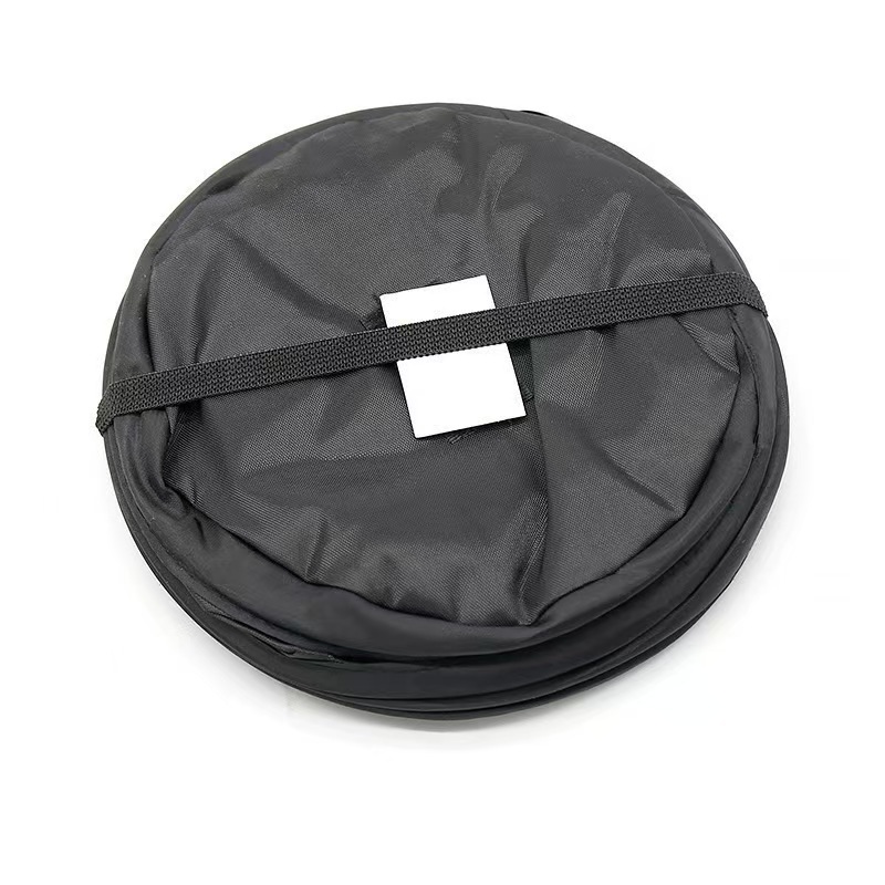 Basura plegable portátil transfronteriza montada en vehículo, asiento de automóvil adhesivo caja de almacenamiento caja de almacenamiento barril espiral montado en vehículo image 4