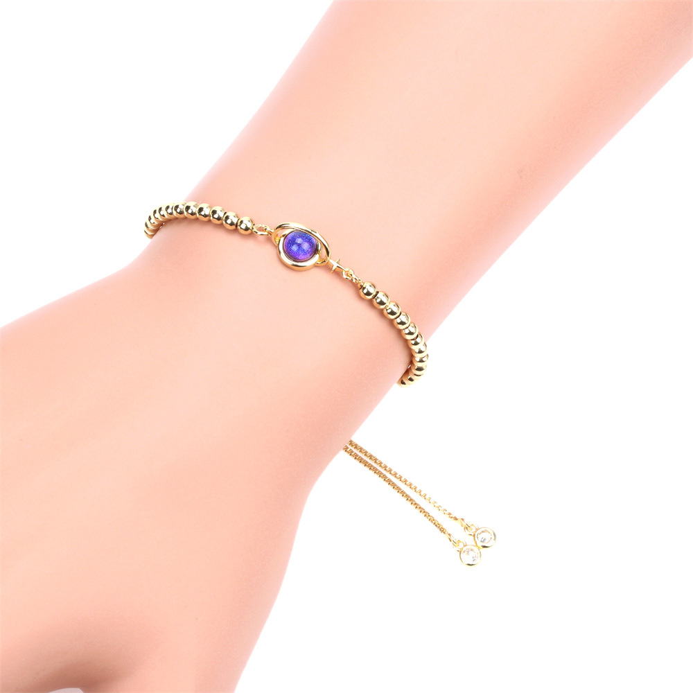 new fashion cosmic planet crystal female pull gold bead copper braceletpicture4