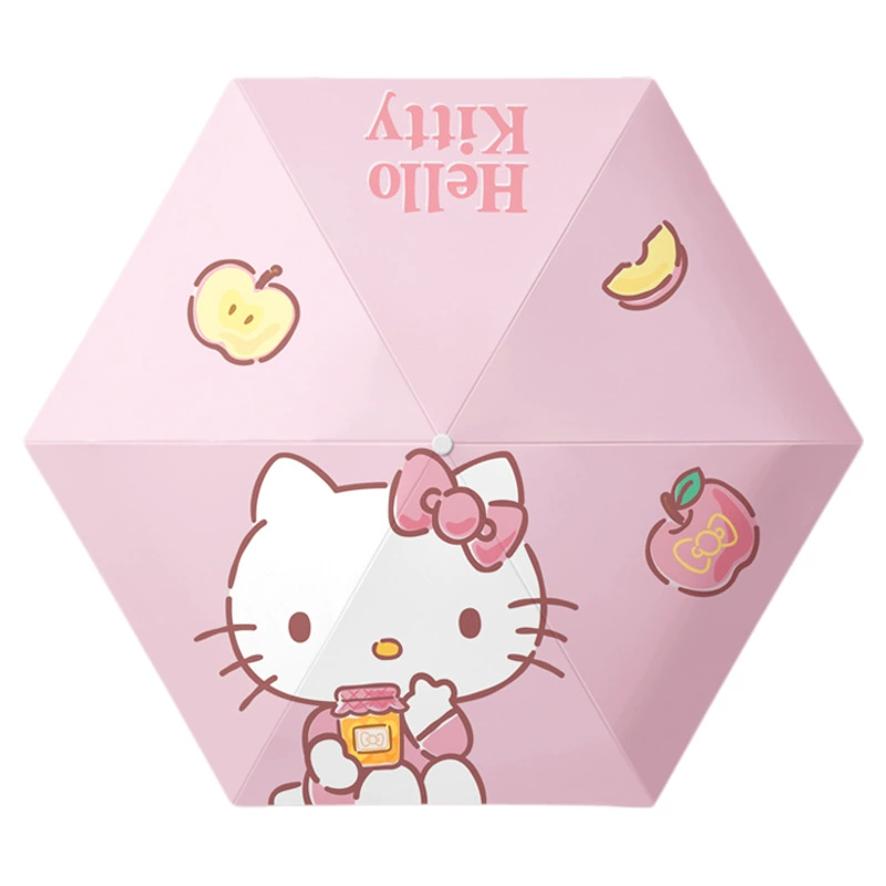 Hello Kitty, small handheld umbrella solar-powered, sun protection, custom-made