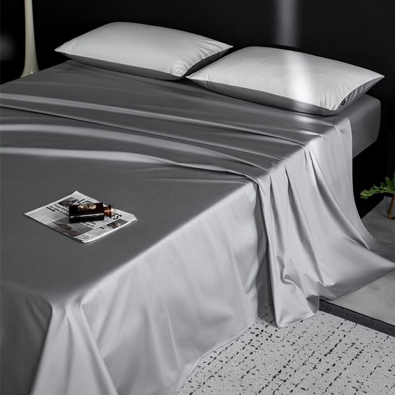 Sábana de algodón de fibra larga de Xinjiang de alta gama pieza individual 100s algodón puro algodón simple y doble edredón grueso funda de almohada de tres piezas