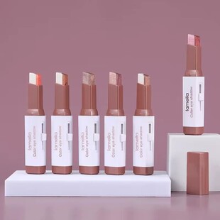Lamera Double Color Lazy Eyeshadow Stick Pearlescent Glitter Waterproof Eyeshadow Pen Earth Color