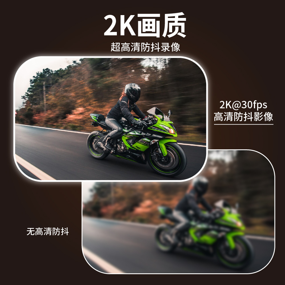 New cross-border product: Motorcycle helmet dashcam, electric vehicle 2K HD WiFi long-lasting battery riding recorder