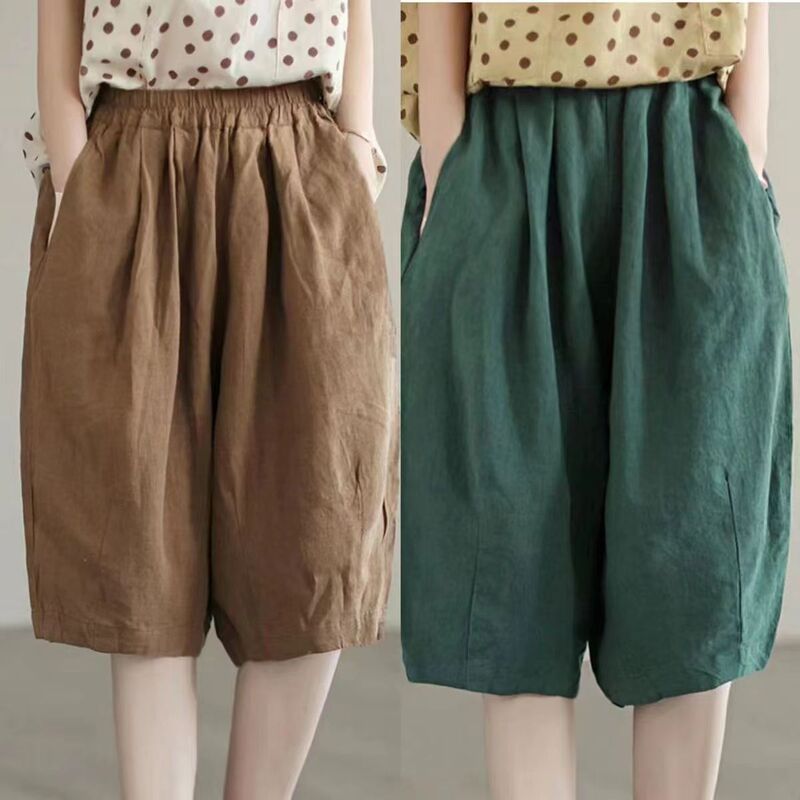 Cotton New Cotton Linen Casual Pants Women's 2024 Spring and Autumn plus size Loose Harem Pants High Waist Slimming Pants