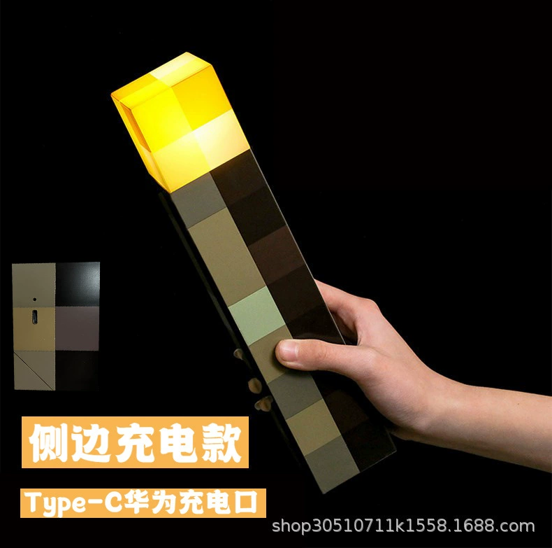 Перезаряжаемая фонарик Pixel — 4‑цветной светодиодный минер лампа, USB‑перезарядка, 28×5×5 см