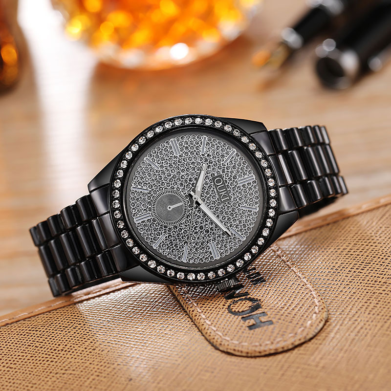Nouveau bracelet en acier à diamants non mécanique pour montre pour hommes_voghion.com