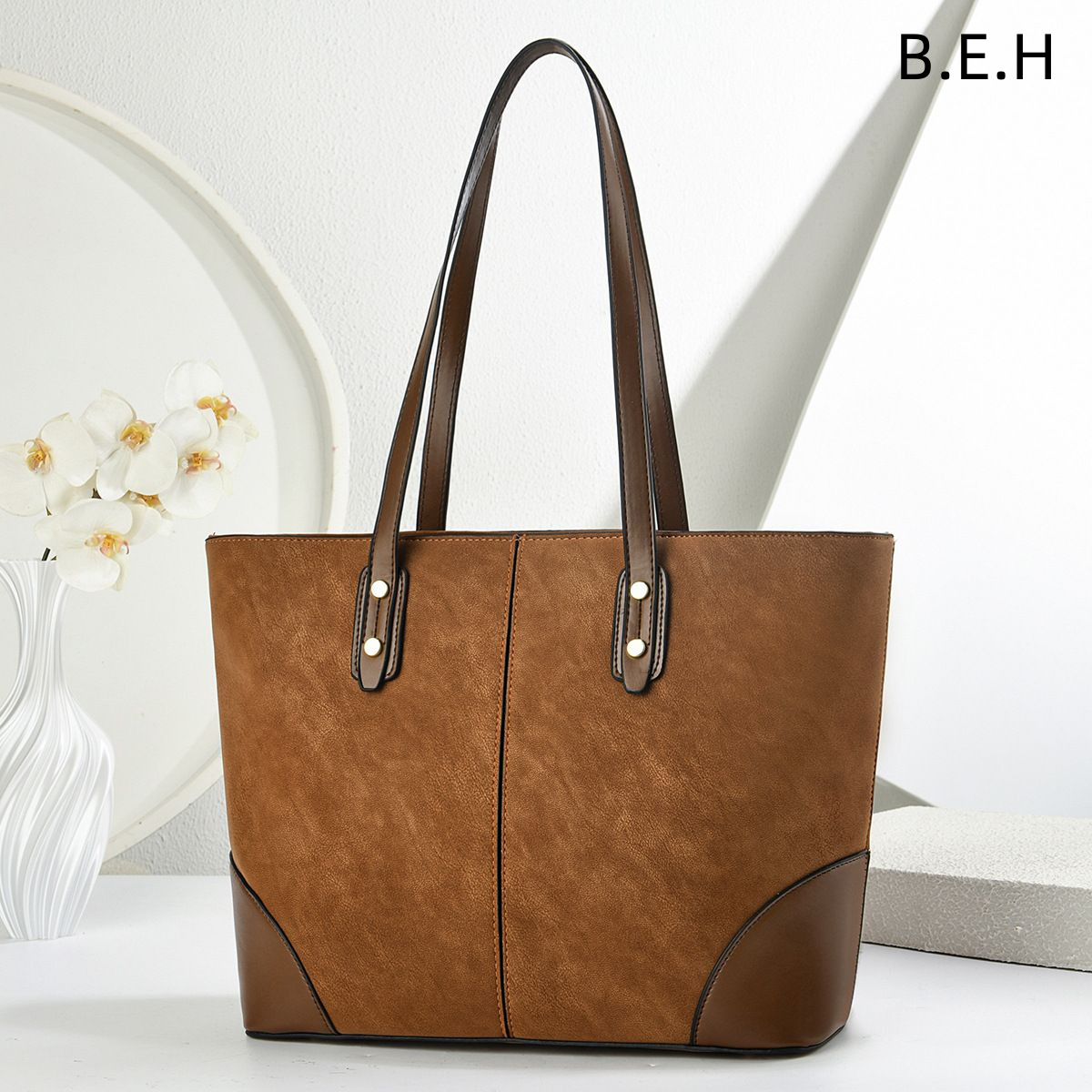 Simple retro temperamento bolso nuevo bolso de hombro de color sólido bolso de mano bolso de mochila casual BEH totebag image 1