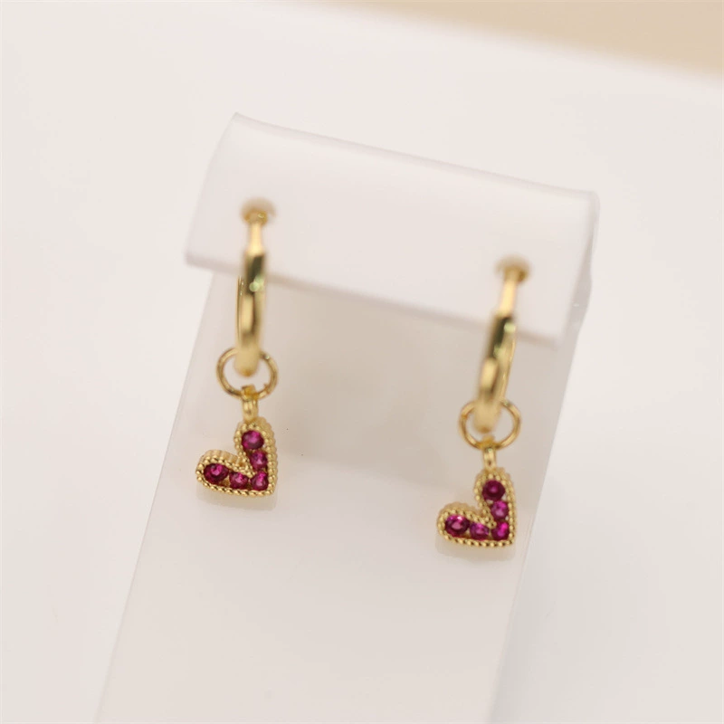 Серьги из латуни, золотистый цирконий, аксессуар, украшение