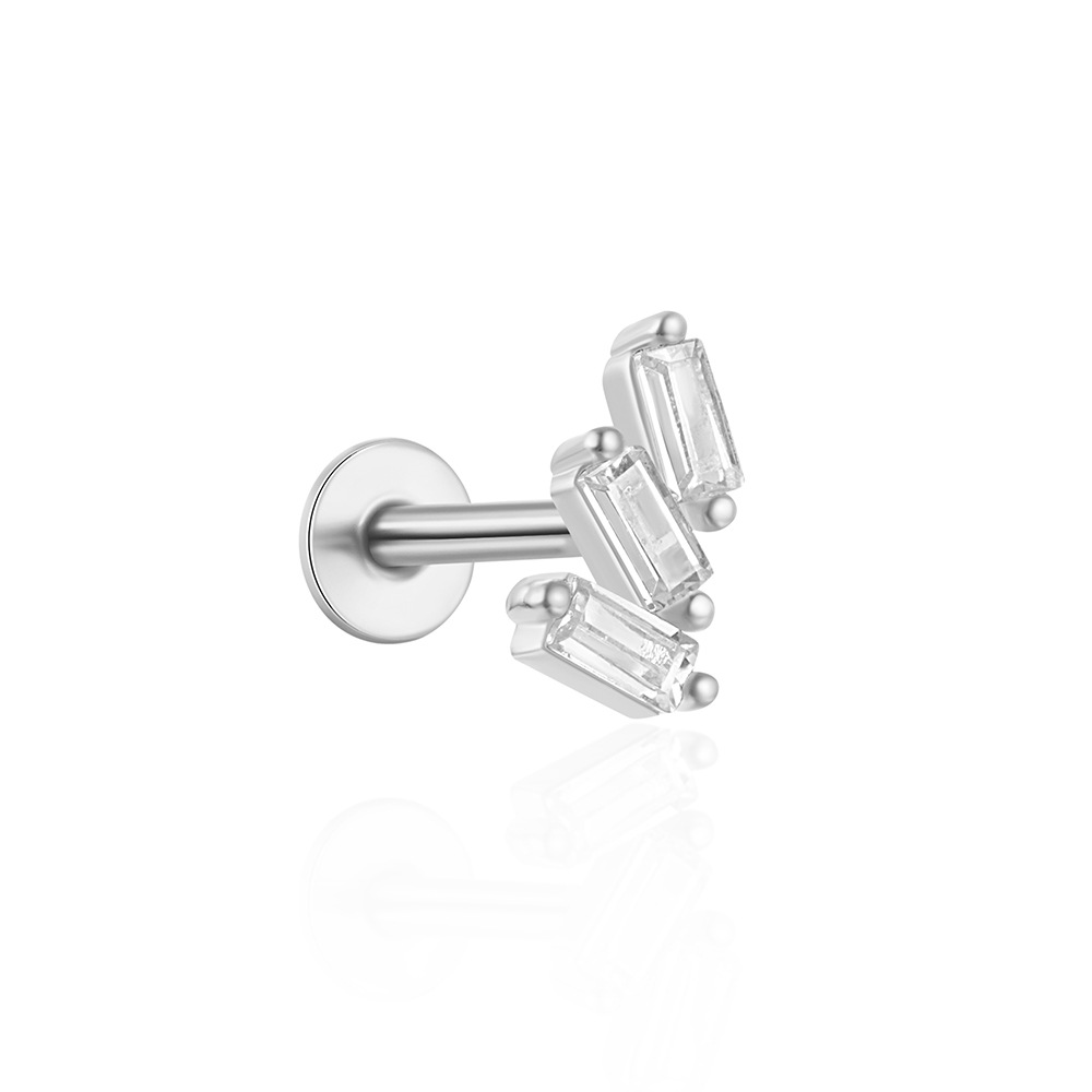 1 Piece Simple Style Flower Plating Sterling Silver Zircon Ear Studs display picture 81