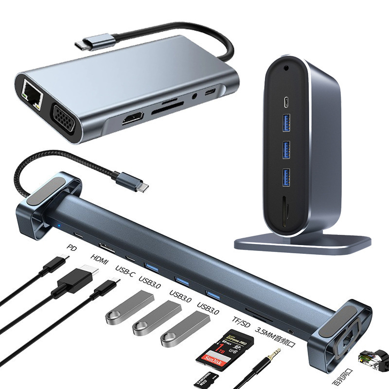 type-c8 in 1 docking station laptop tablet extender converter mac multi-port 11 in 1 docking station