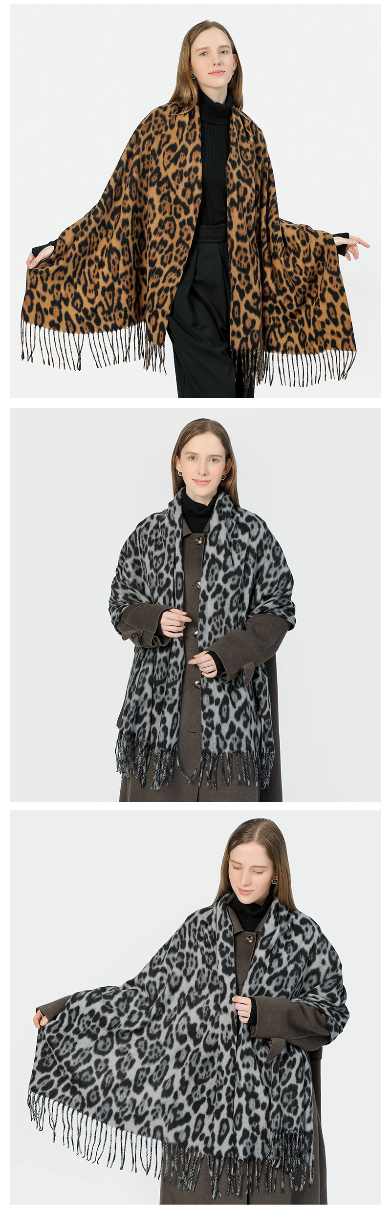 New Leopard Print Scarf For Autumn And Winter Women's European And American Warm And Versatile Scarf Comfortable And Fashionable Cashmere Shawl_voghion.com