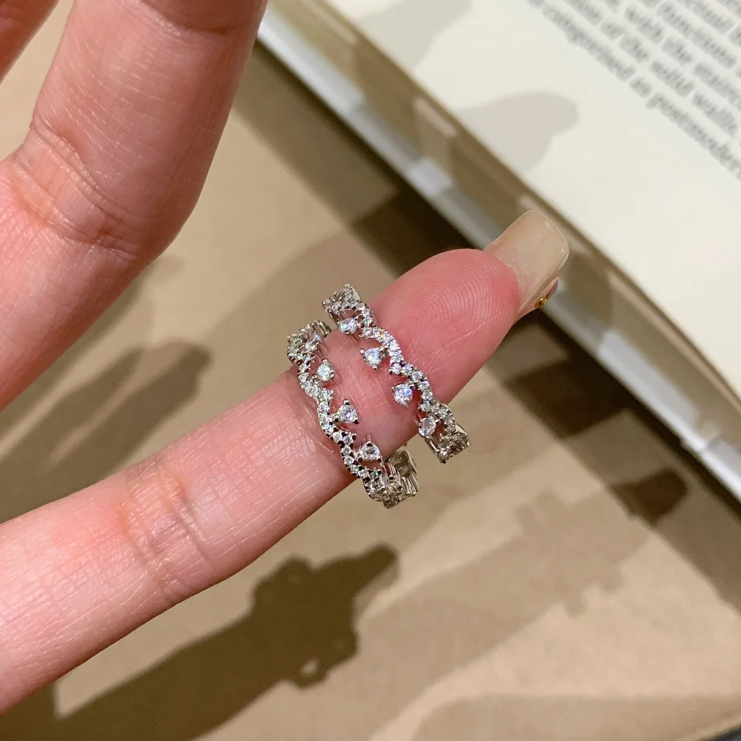 Shine Bright Everyday With Our Stunning Oval CZ Engagement Ring, 925 Sterling Silver Four-prong Setting. Stack With Three-row Cz, Minimalist Matte Geo_voghion.com