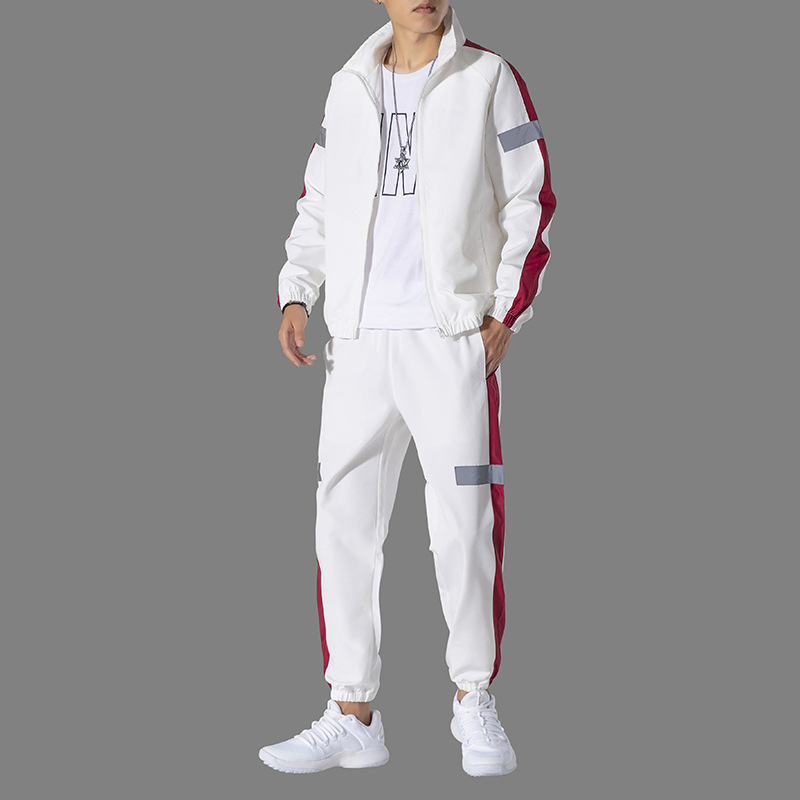 Primavera y otoño juego deportivo para hombre coreano casual de dos piezas hombre guapo moda universal chaqueta de hombre grande moda