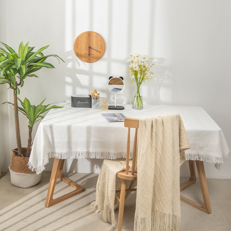 Ins estilo rectangular mesa de café cubierta de tela de punto tela mantel de encaje luz sensación de lujo internet celebridad fotografía mantel al por mayor