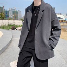 春秋小西服男韩版宽松潮流学生休闲西装ins港风新款百搭帅气外套