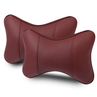 supplies four seasons, Headrest - a-pair-of-punched-headrests-burgundy-red