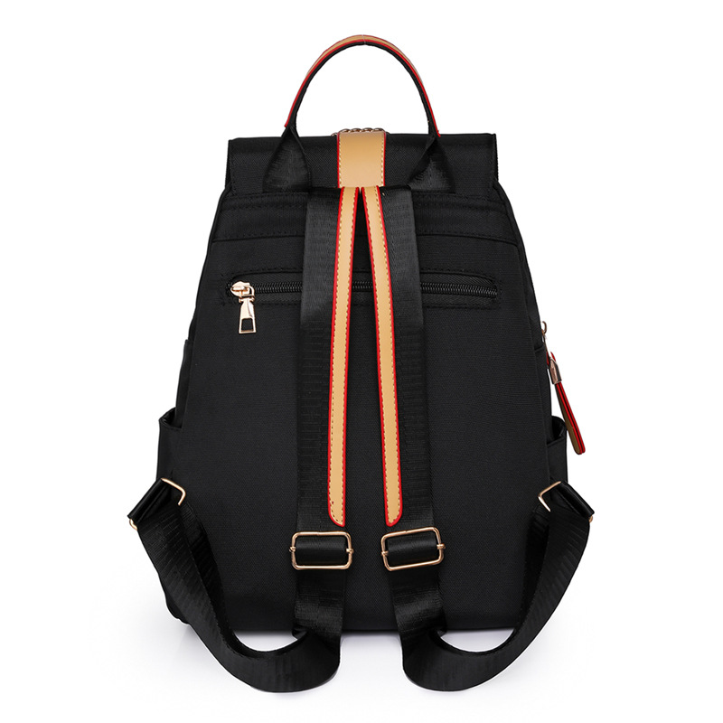 Fábrica al por mayor 2024 nueva casual mochila de nylon de las mujeres moda contraste color mochila de viaje de gran capacidad