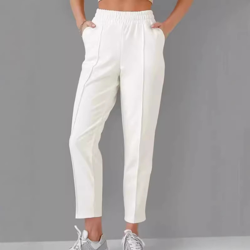 Amazon Ozon Cross-Border Women's Versatile Slim-Fit Sports Pants Fitness Cropped Slim Jogger Trendy Casual Pants