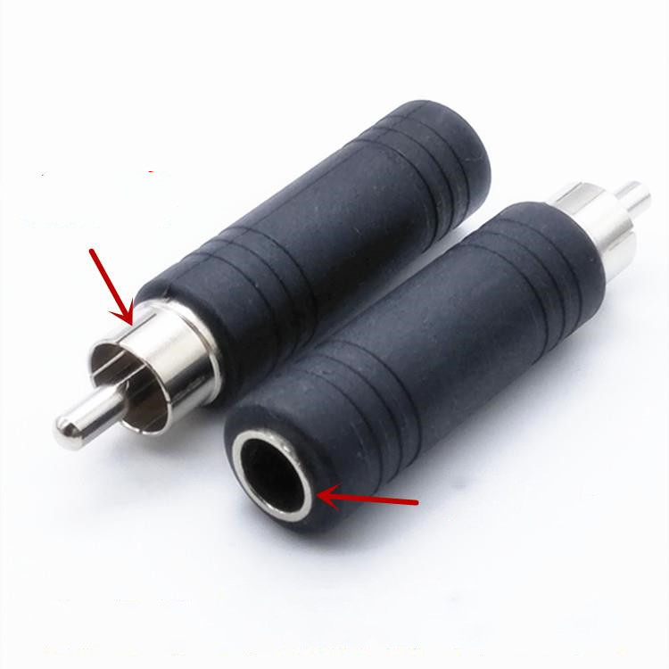 rca公对6.5/6.35母转换插头莲花公AV转6.3母座音频音响配件单声