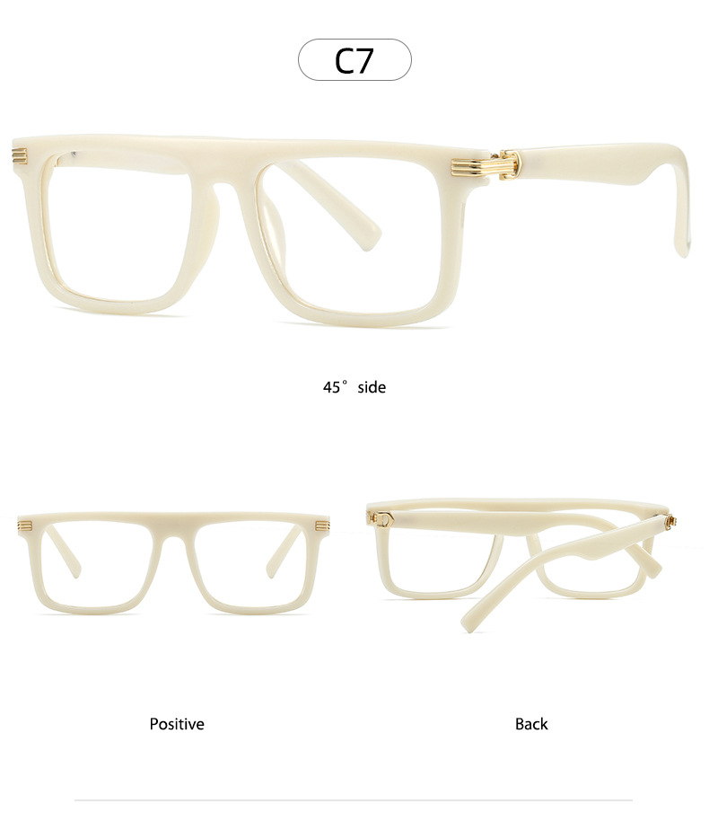 Retro Square Reading Glasses Men's Non-prescription Frame Versatile_voghion.com