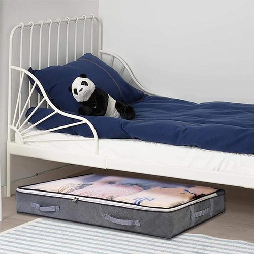 New Model Waterproof Fabric Bed Base Storage Bag Cotton Blanket Clothing Organizer Box Foldable Dustproof Quilt Storage Box Wholesale