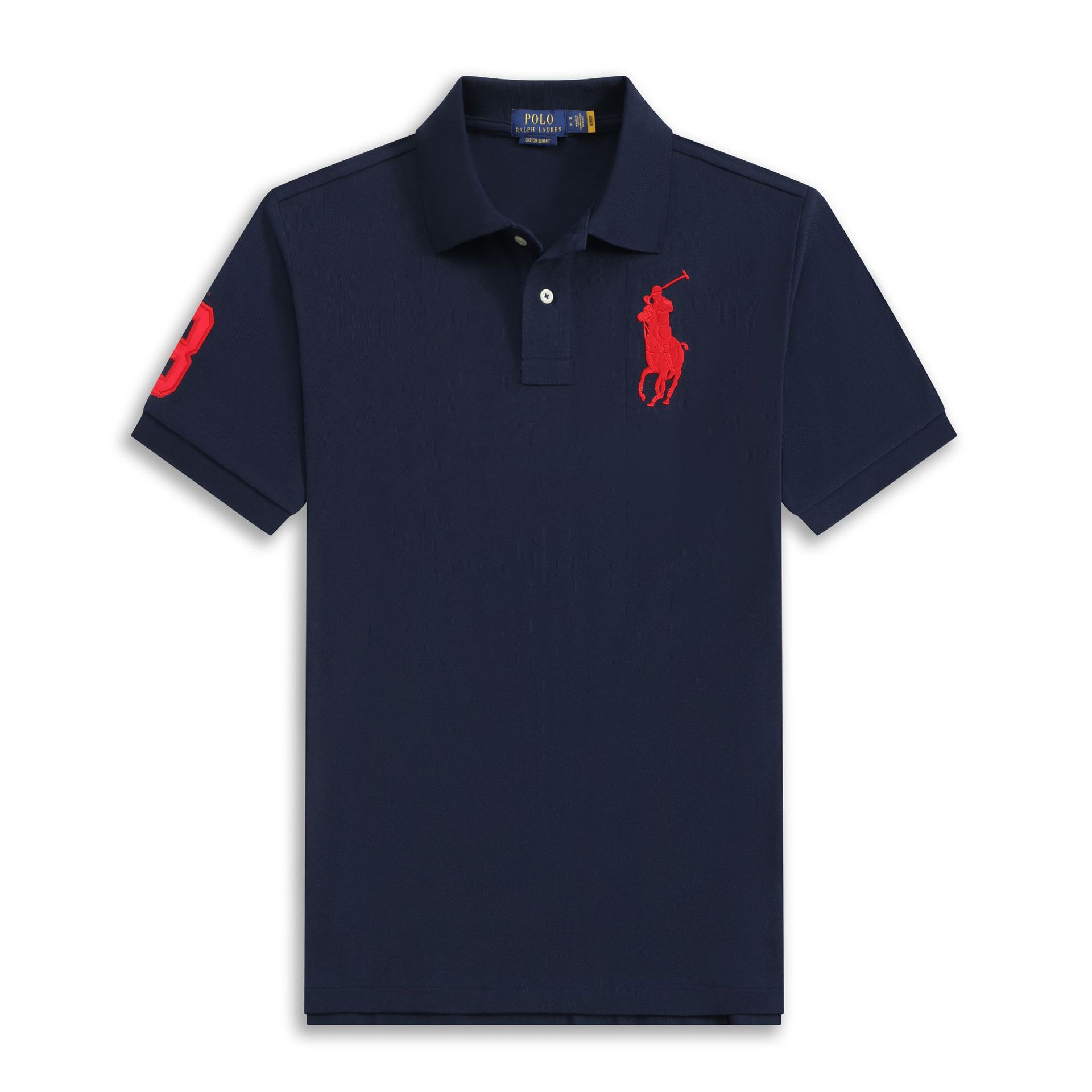 POLOWALK hombre logotipo marino bordado polo con solapa de verano nuevo RL suelto casual camiseta de manga corta