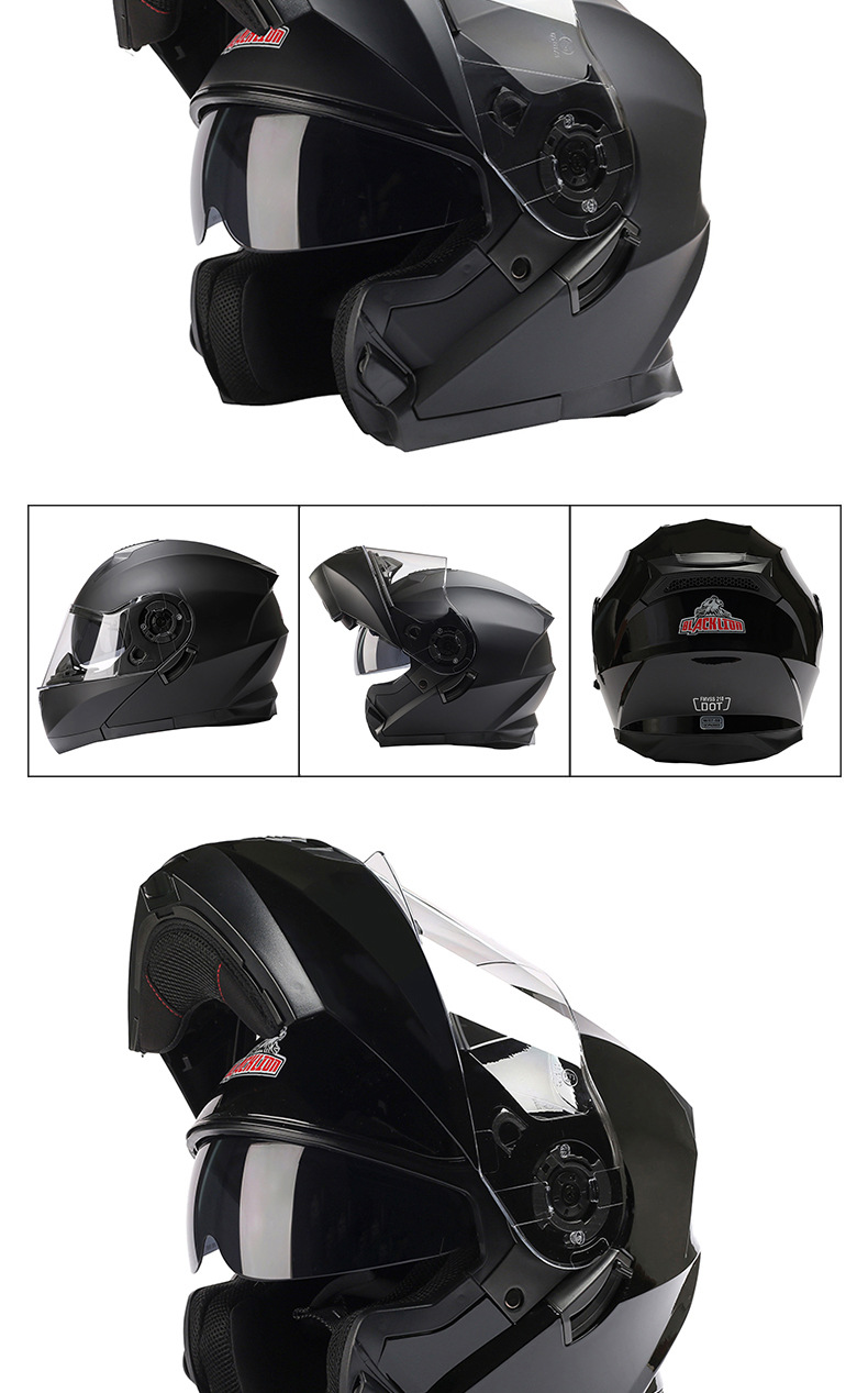 Bld Cross-Border Wholesale Bailide Motorcycle Helmet Flip-Up Visor Anti-Fog Breathable All-Season Full-Face Helmet