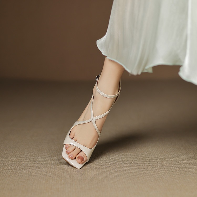 Giày cao gót nữ da thật mũi nhọn gót cao 9 cm — màu đen, màu trắng ngà, màu nude chi tiết 93
