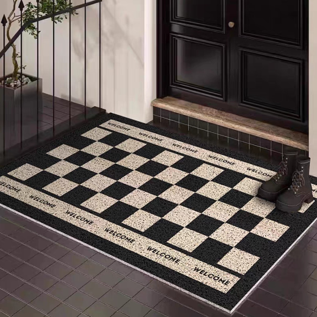 흑백 격자 무늬 조합