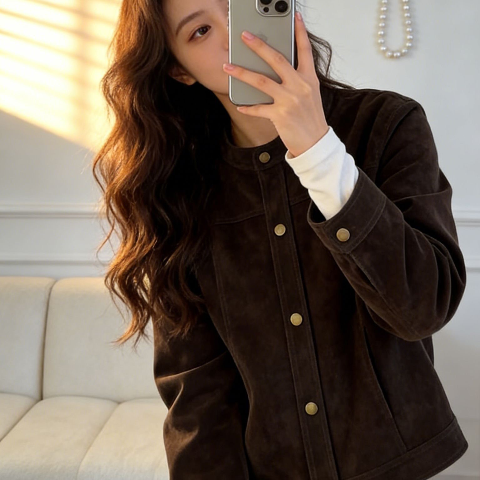 Suede Leather Spring And Autumn Thin Fashion Stylish Versatile Casual...
