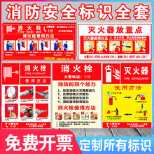灭火器消防栓消火栓标识牌使用方法说明贴纸消防器材检查卡标识指