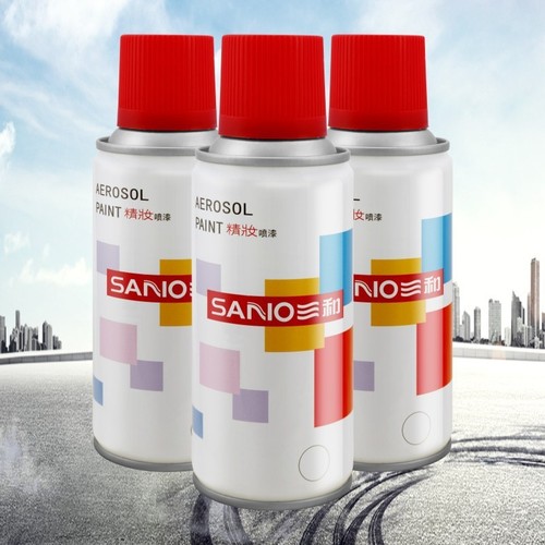 Sanhe automatic spray paint wheel car graffiti hand spray paint can black and white chrome color 350ml manual spray paint