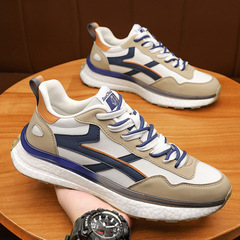 春季情侶新款休閒潮流男鞋真皮45運動鞋女時尚百搭真爆米花跑步鞋