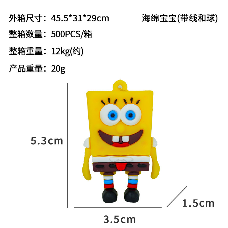 Escenografía de venta caliente Bob Esponja spot pelo liso dibujos animados colgante flotante pecera azul gordo buzo