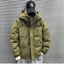 工装连帽羽绒服男士冬季加厚保暖面包服男装宽松潮牌户外冲锋外套