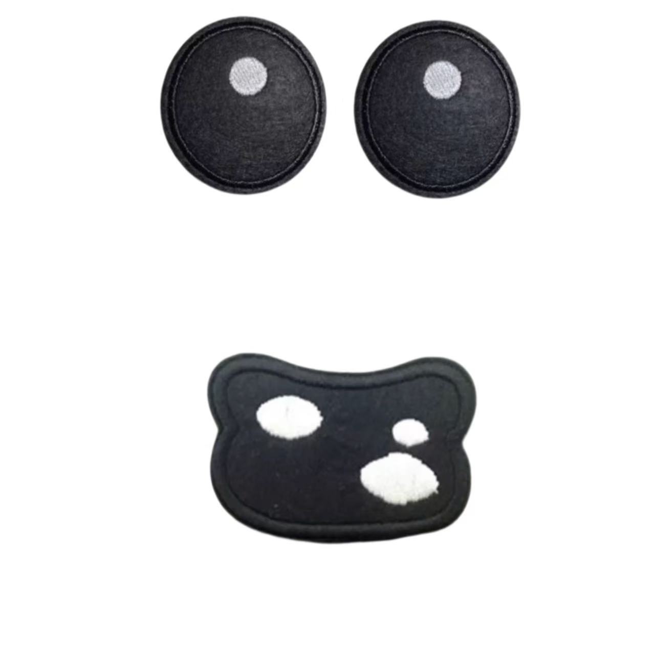 厂家直批熊猫卡通眼睛贴 时尚个性补丁贴 服装装饰贴批发