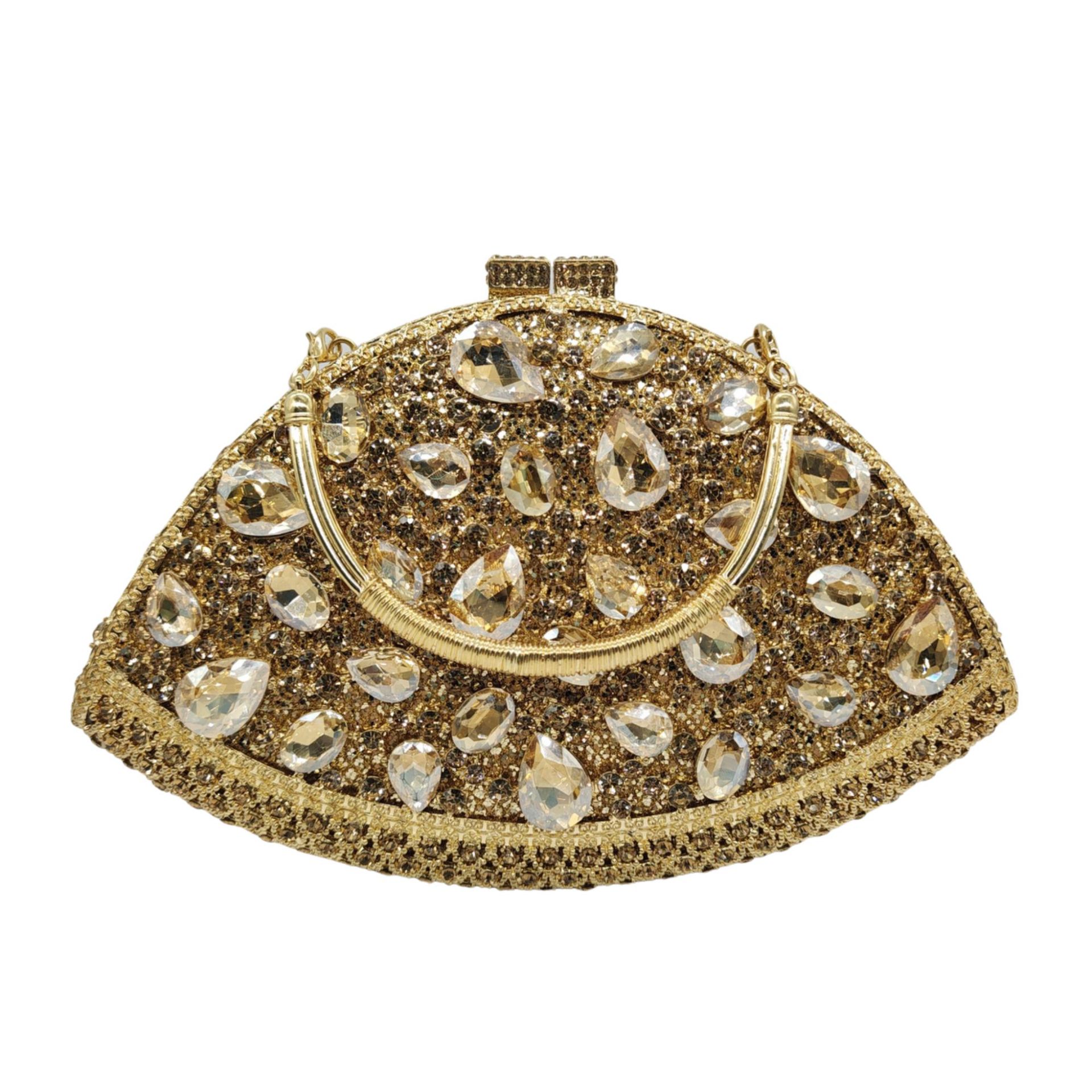Túi clutch nữ đính đá rhinestone dạ tiệc cầm tay — Màu vàng, Cá tính đặt làm