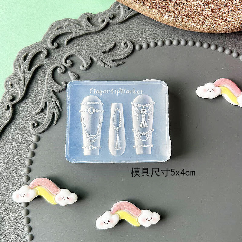 Molde de manicura amor arco en relieve flor ornamentos molde abrasivo alta permeabilidad estereoscópica DIY decoración molde de silicona