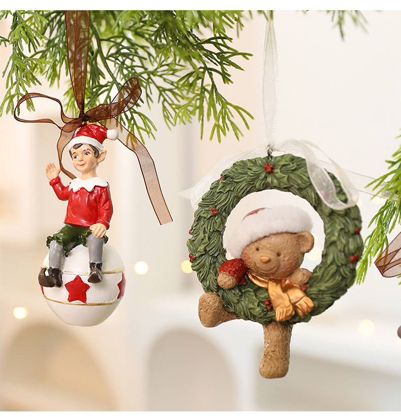 Klasik Noel Süsü Seti - El Yapımı Reçine Tatil Süslemeleri (Vintage Esintili, 10 Benzersiz Tasarım, Kırılmaz ve Hafif)_voghion.com