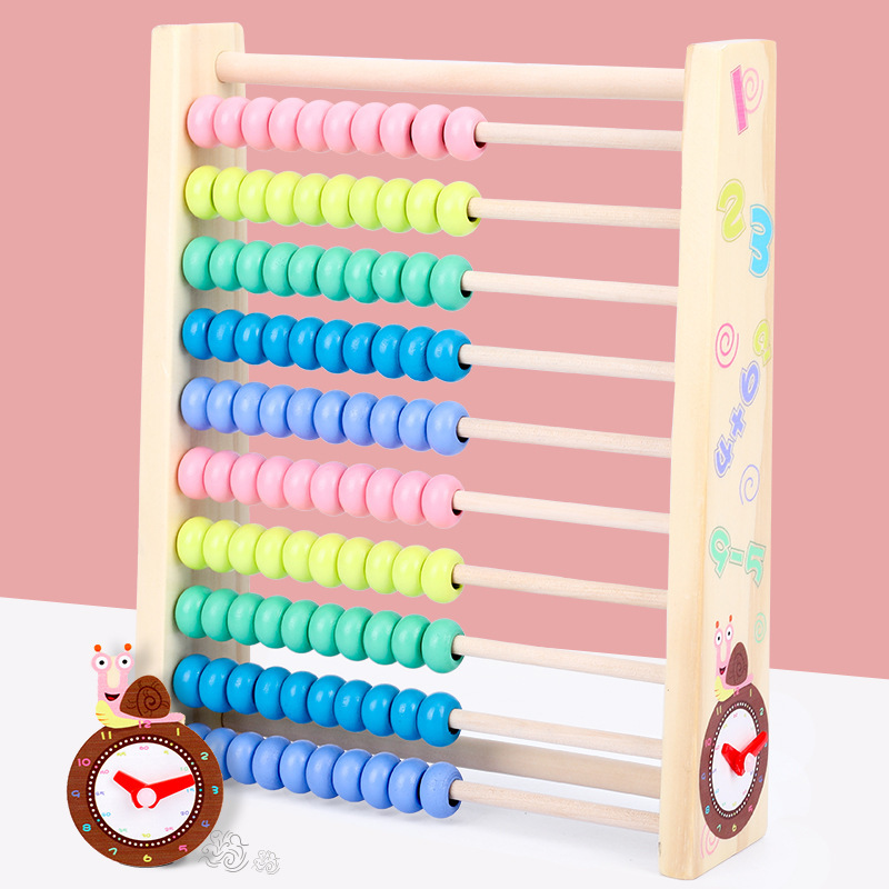 Los niños de Madera Juguetes Educativos de educación temprana Abacus rack de diez velocidades reloj de cálculo rack matemáticas Abacus material didáctico estudiantes de primaria image 1