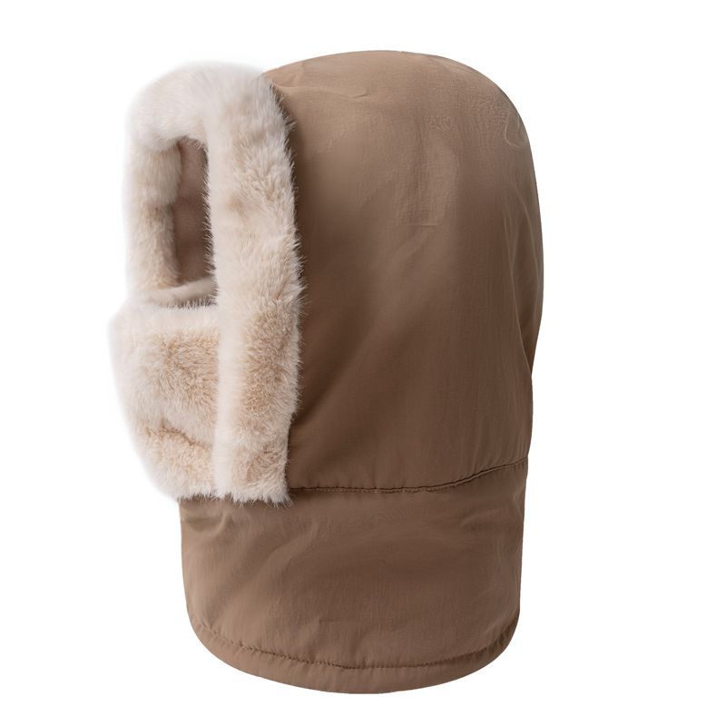 Caliente impermeable a prueba de viento Lei Feng sombrero Cuello de piel 2023 de invierno de las mujeres de esquí pullover Cap Otoño e Invierno forrado de lana engrosada