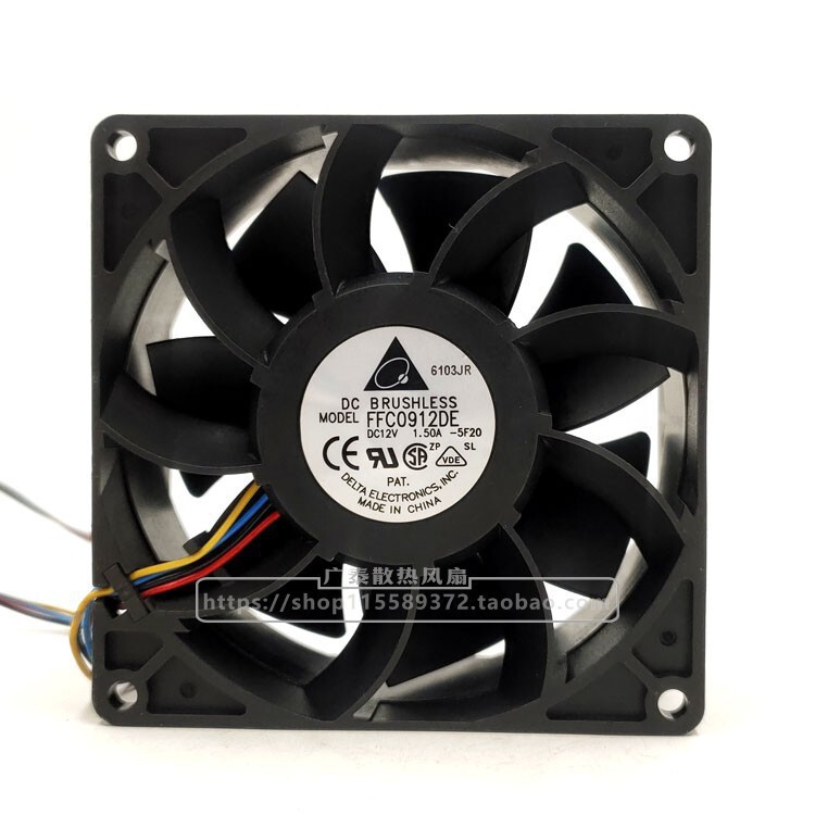 Original Delta FFC0912DE 9038 12V 9CM violence large air volume Dell server cooling fan Original Delta FFC0912DE 9038 12V 9CM violence large air volume Dell server cooling fan