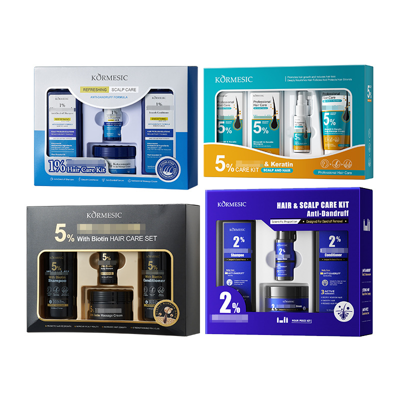 KORMESIC comercio exterior transfronterizo champú caja de protección de cabello limpieza de cabeza fábrica de control de aceite al por mayor paquete completo en inglés