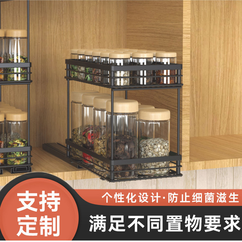 キッチンラックキャビネット多機能層状調味料バスケット引き出し収納ラック鉄製収納ラックメーカー卸売|undefined