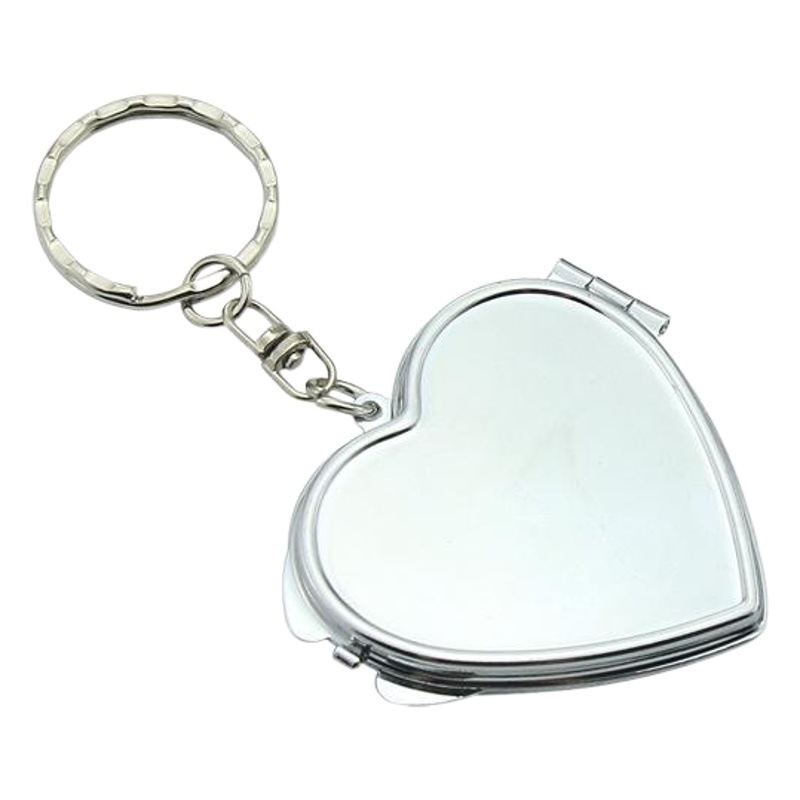 Mirror DIY with keychain love round egg Square small mirror portable double-sided key ring mirror wholesale double-sided mirror