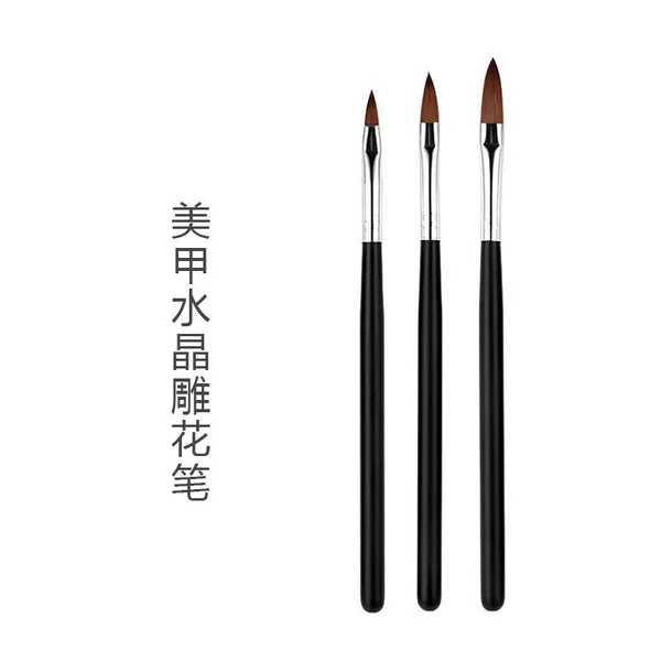 Nail art crystal carving pen suit 3 pcs Black nail painting pen extension Crystal pen nail tools