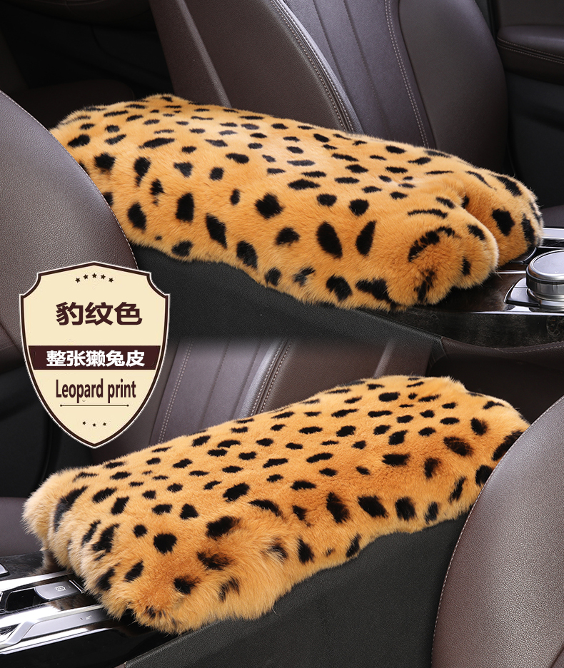 Rex Rabbit Fur Car Armrest Box Pad Winter New Style Universal