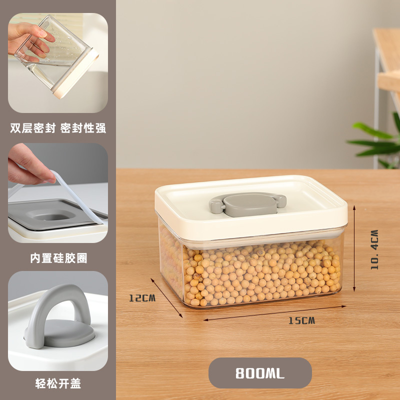 Tanque de sellado transparente de grado alimenticio portátil de granos variados, almacenamiento de bocadillos, cocina de almacenamiento, caja de preservación de PET