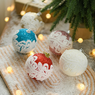 Sticky Powder Cloth Christmas Ball Christmas Tree Pendant 8CM Color Ball Christmas Hanging Ball Christmas Decorations