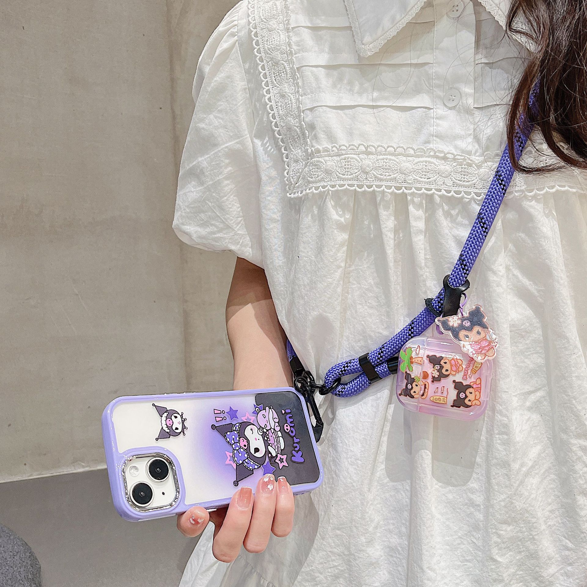 10mm caso de teléfono móvil universal ajustable longitud corta cuerda clip cuello colgante duradero correa de cinturón cadena al aire libre nylon